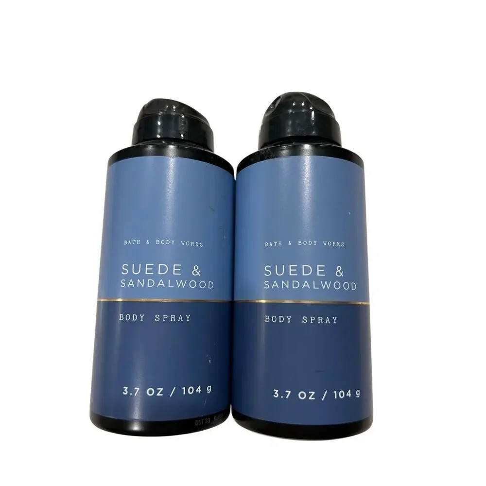 Set Of 2 Bath & Body Works Men's Suede & Sandalwood Body Spray Sz 3.7 fl oz NWOT